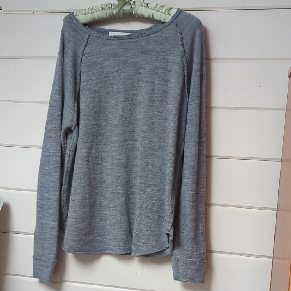 Wool Assembly Label Charcoal Long Sleeve Top